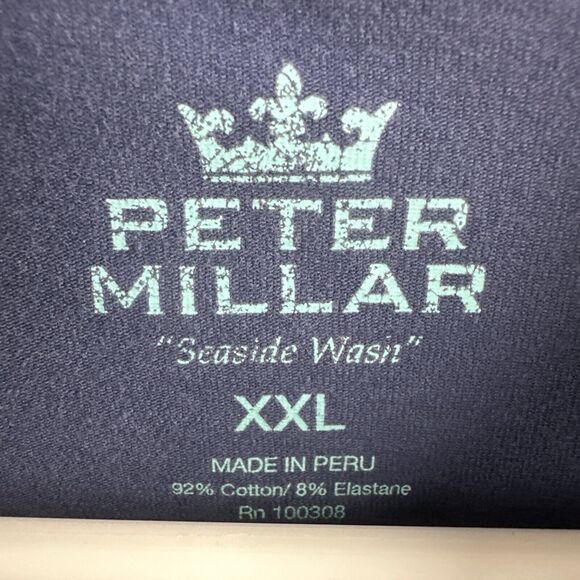 Peter Millar‎ Shirt Mens XXL Blue Seaside Wash Polo - Picture 4 of 10